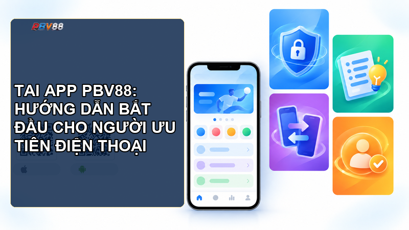 Người dùng cầm điện thoại xem giao diện PBV88